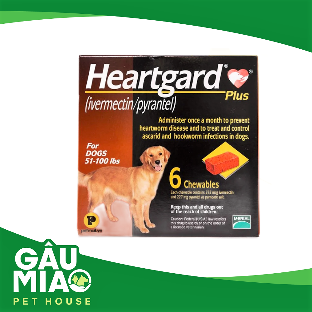 Heartgard phòng trị giun đũa, giun móc&giun tìm cho chó (1viên)