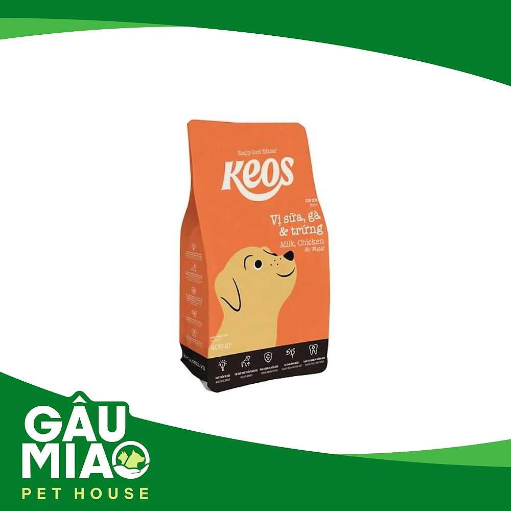 KEOS Thức ăn chó con vị Sữa, gà & trứng