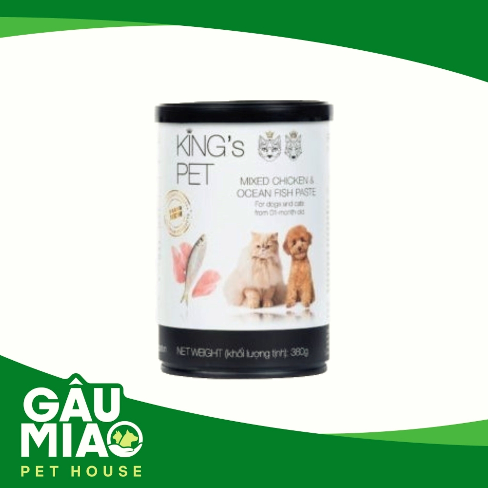 King's Pet pate  - Vị Gà-Cá (Chó & Mèo) - 380g