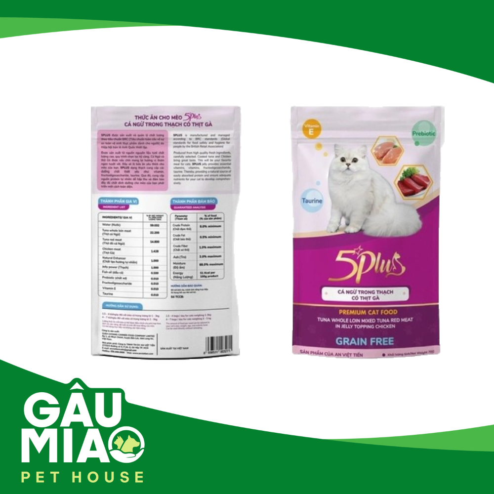 5Plus-Pate cho mèo gói 70g