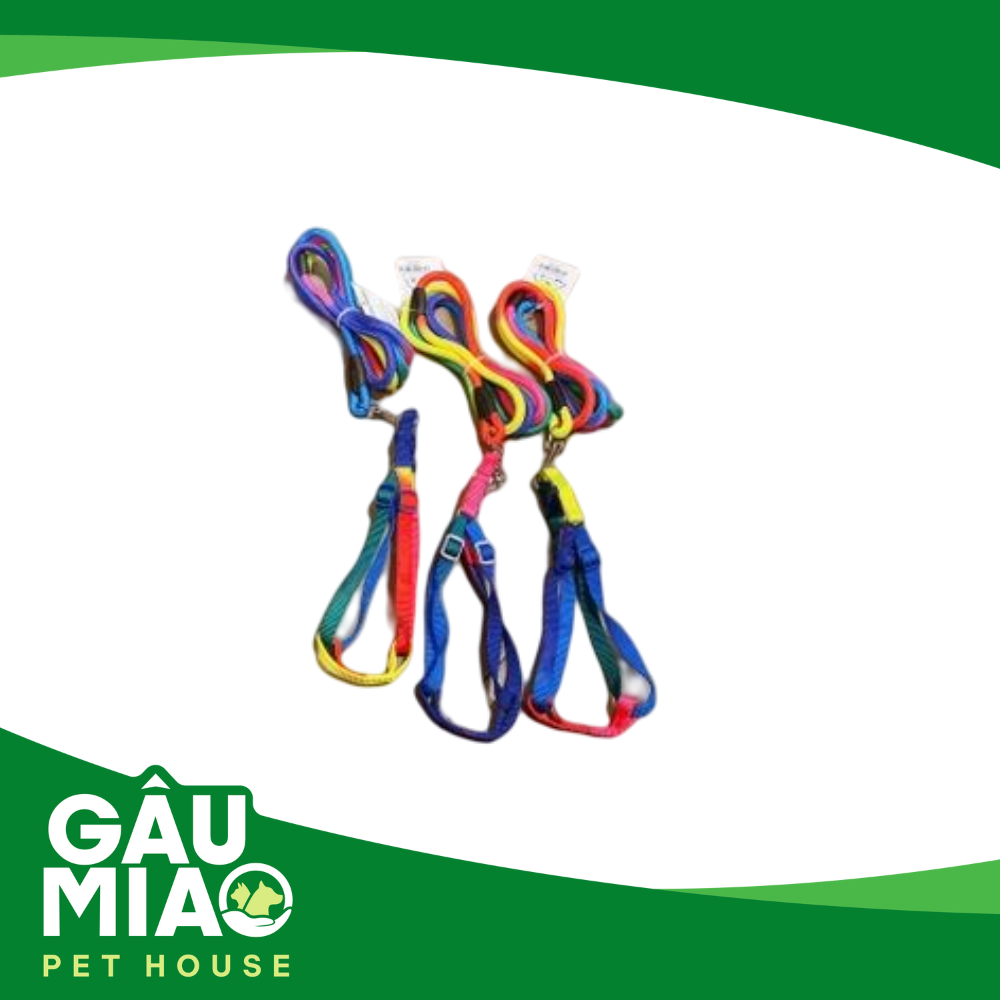 HK-Bộ dây dắt tròn + yếm ngũ sắc