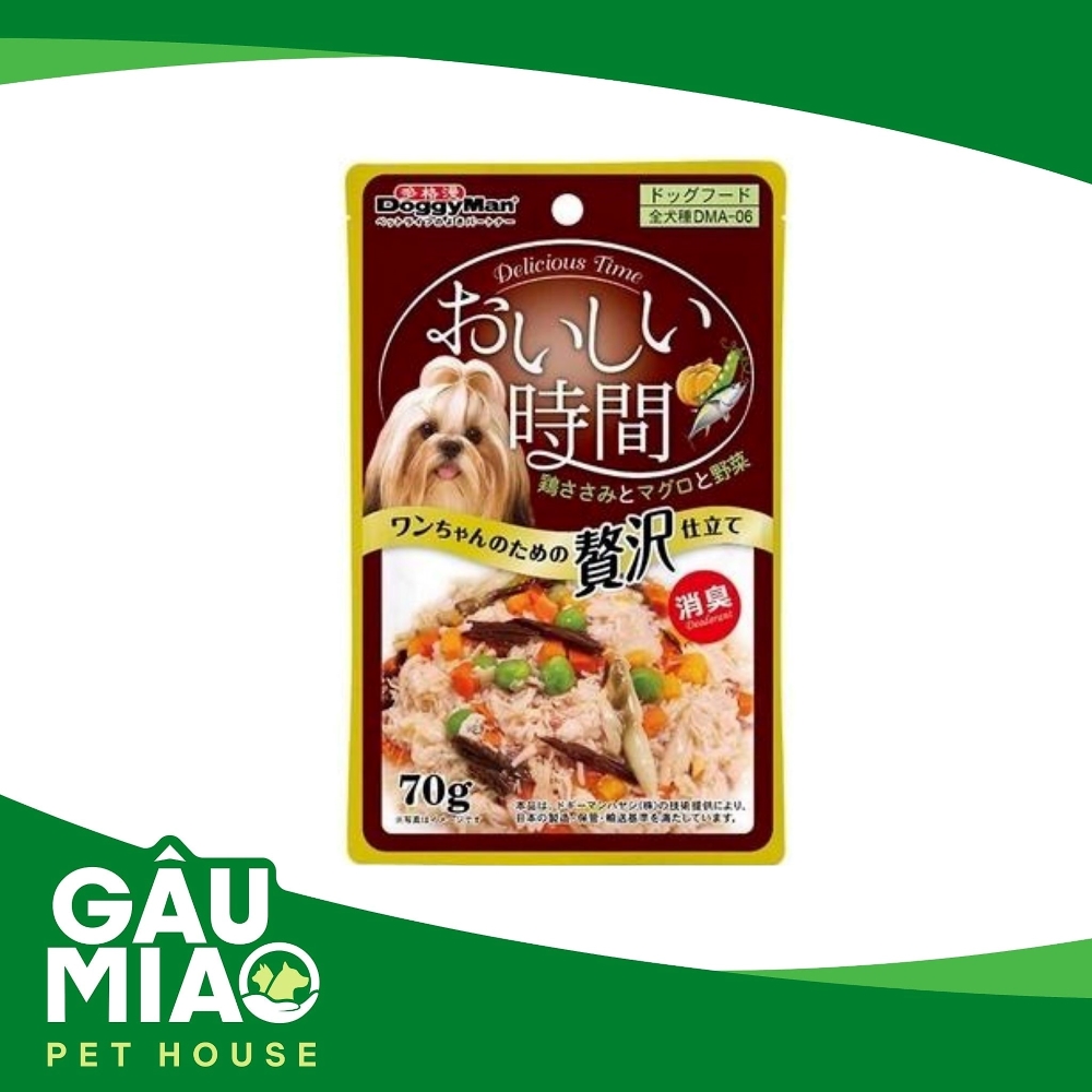 DoggyMan Z0169 Thịt gà, cá ngừ, cá thu & rau cho chó - 70g