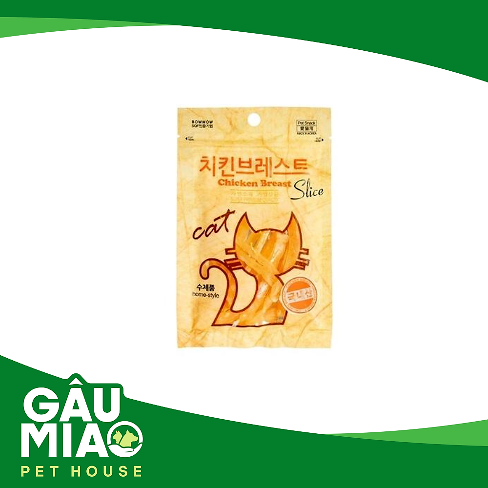 Bowwow Chicken Breast Slice-Ức gà sấy cho mèo 30g