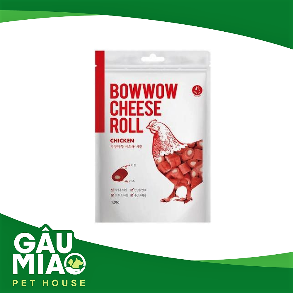 Bowwow Chicken Roll- Phô mai cuộn thịt gà 120g
