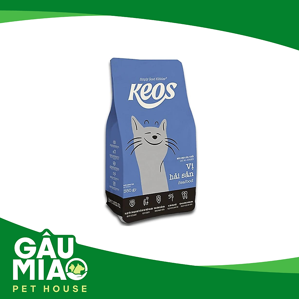 KEOS Thức ăn cho mèo mọi lứa tuổi vị Hải Sản