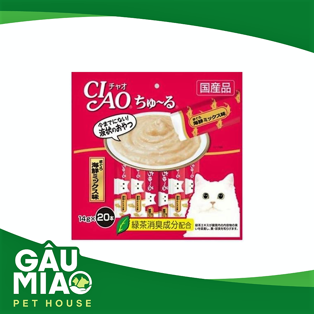 CIAO Chu Ru-Sốt dinh dưỡng cho mèo-Gói 20 tuýp 14g