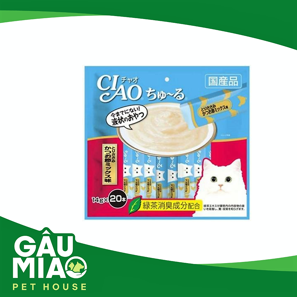CIAO Chu Ru-Sốt dinh dưỡng cho mèo-Gói 20 tuýp 14g