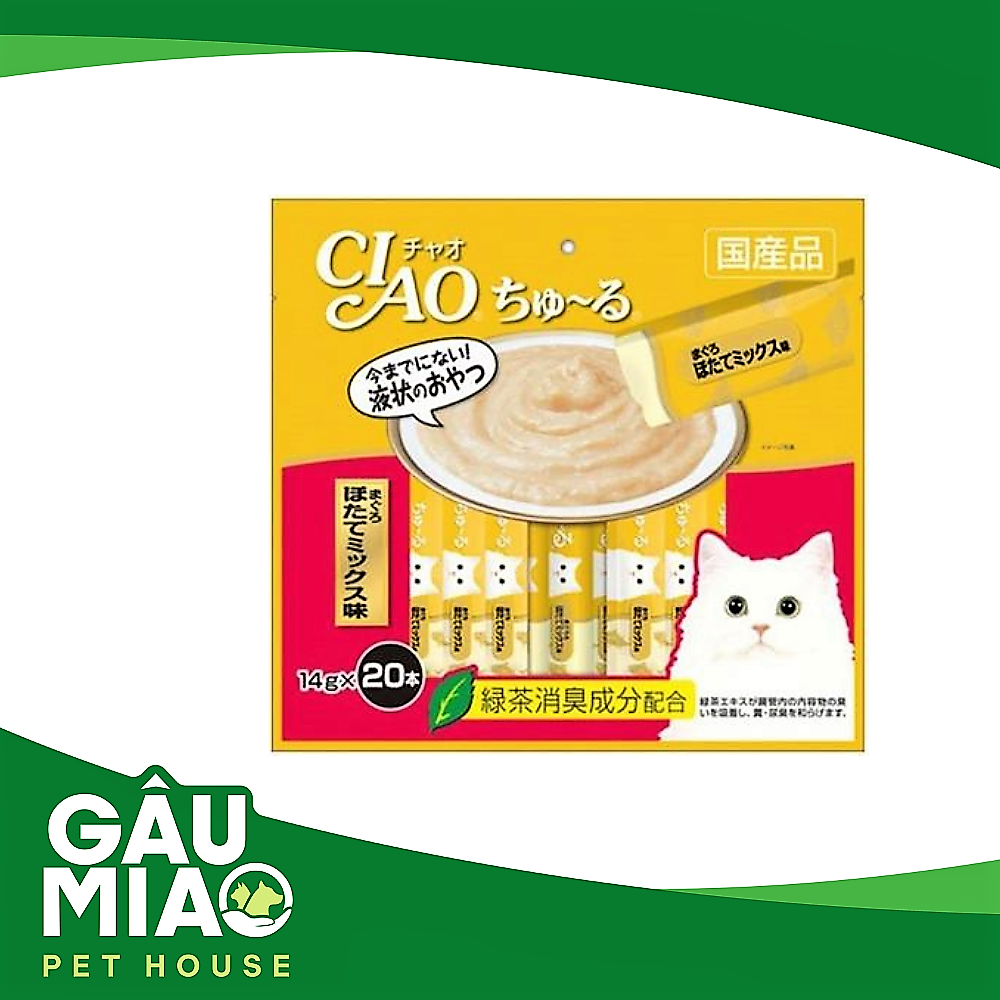 CIAO Chu Ru-Sốt dinh dưỡng cho mèo-Gói 20 tuýp 14g