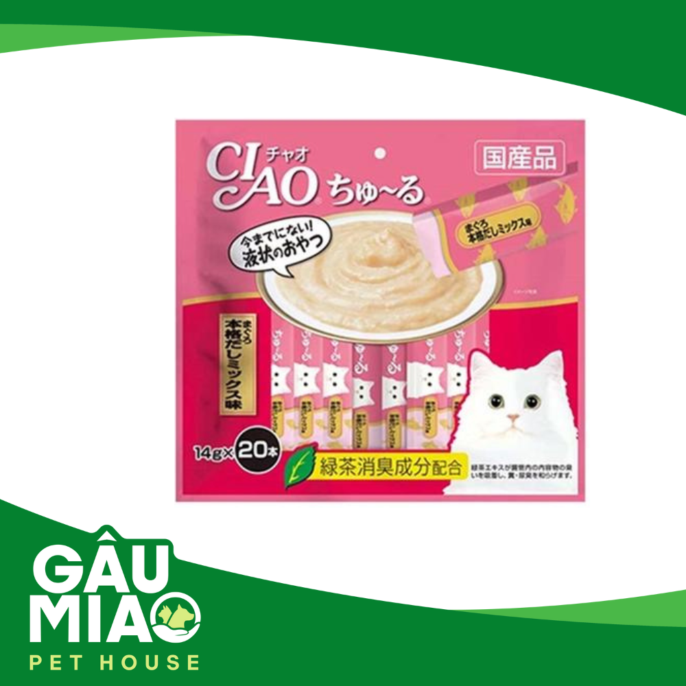 CIAO Chu Ru-Sốt dinh dưỡng cho mèo-Gói 20 tuýp 14g