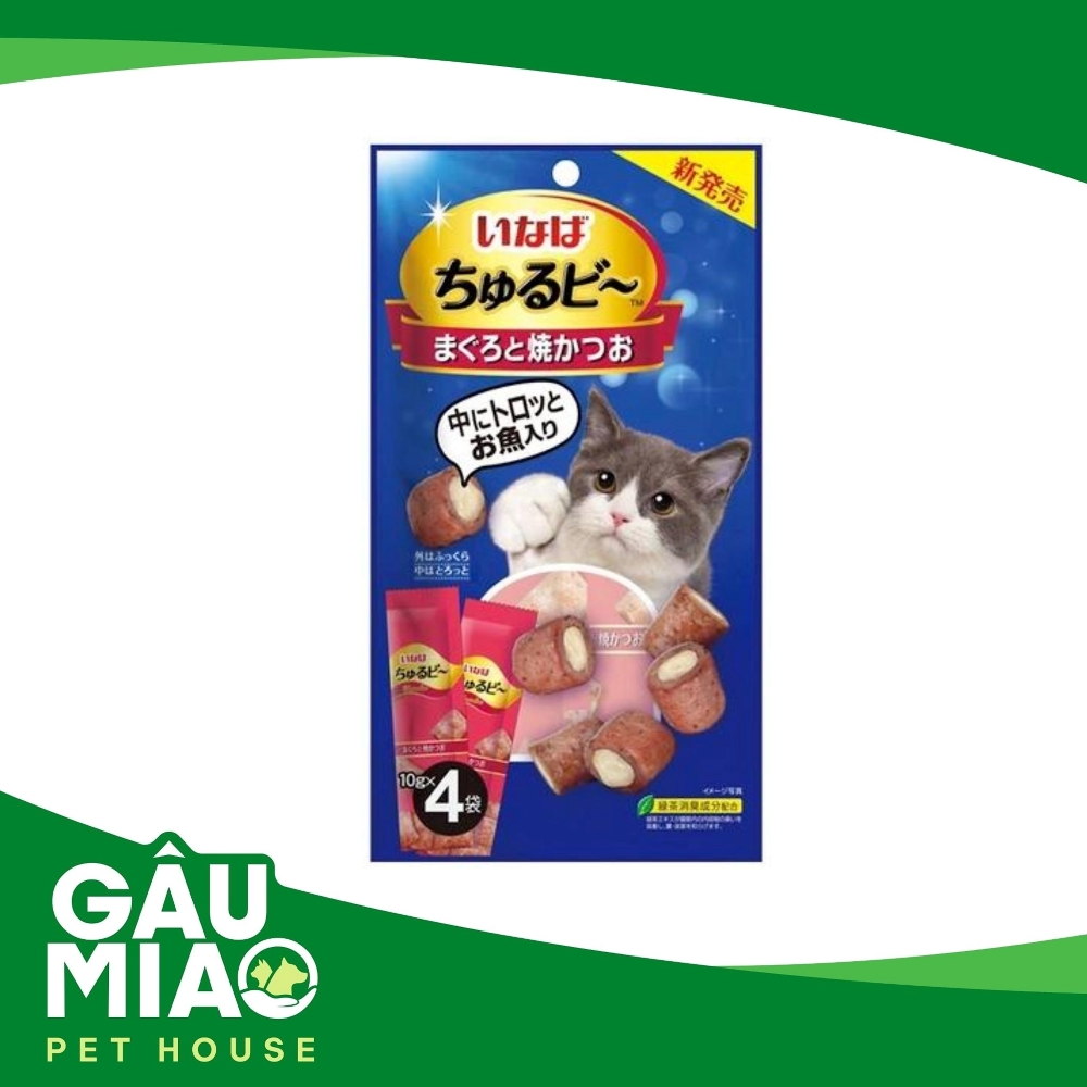 INABA CHURU BEE 40g - Bánh thưởng mềm nhân cá ngừ cho mèo