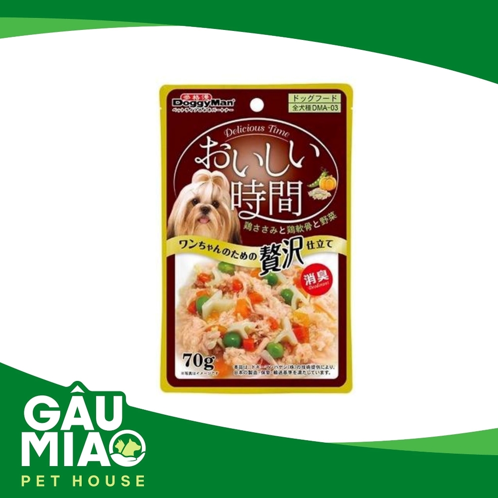 DoggyMan Z0166 Thịt gà, sụn gà và rau củ cho chó - 70g