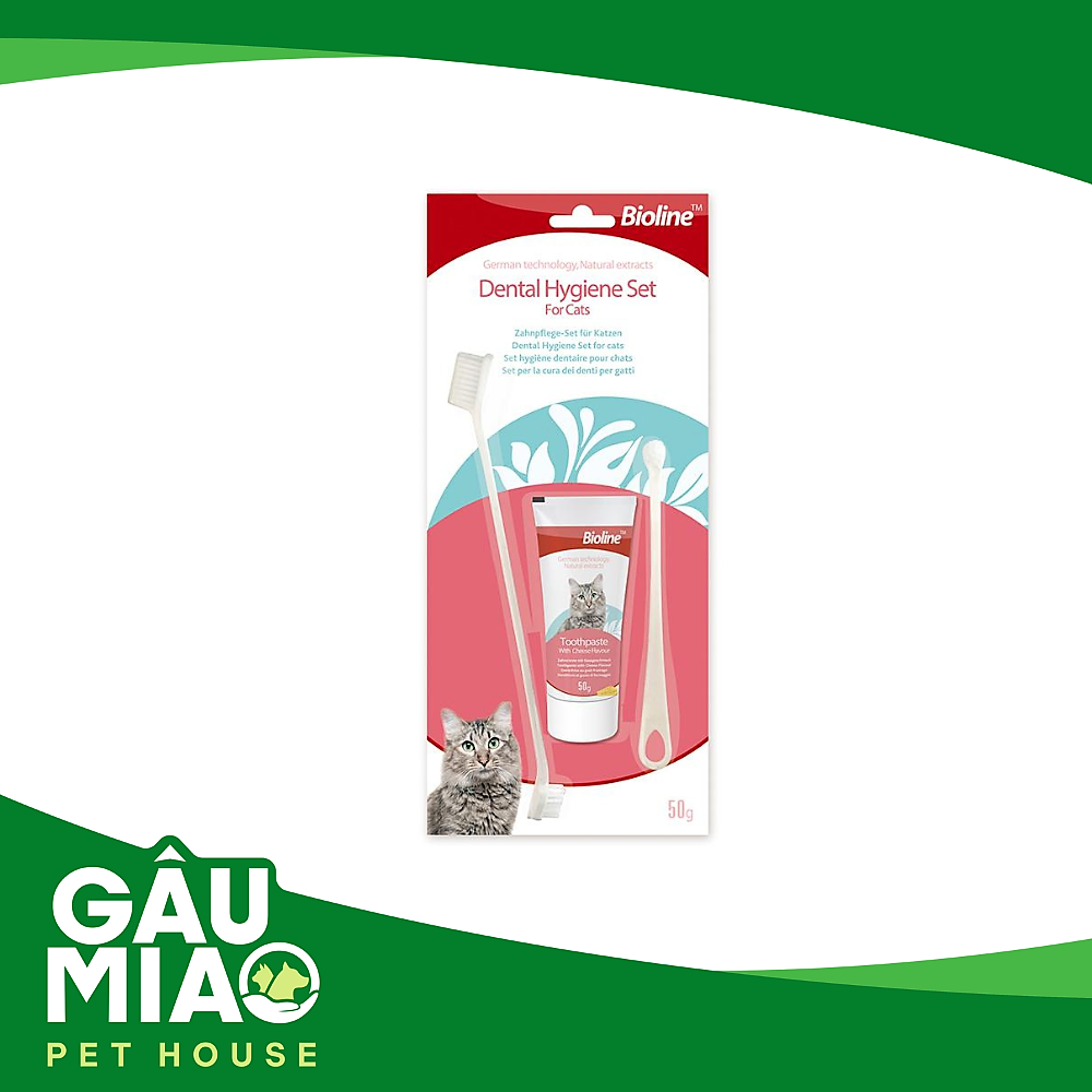 Bioline Bộ kem+bàn chải cho mèo