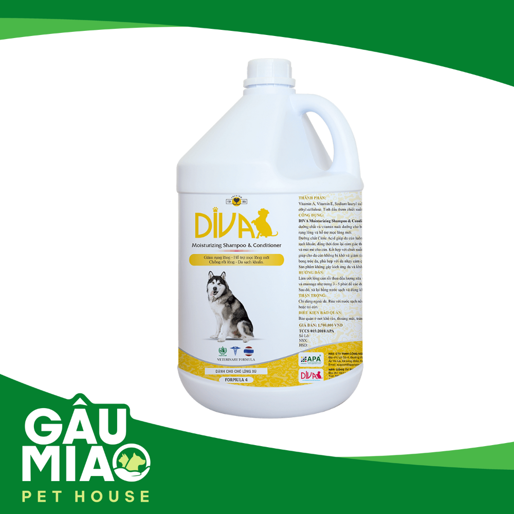 Diva Vàng-Sữa tắm dưỡng lông, giảm rụng lông