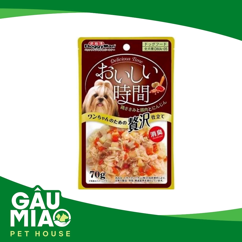 DoggyMan Z0168 Thịt gà, thịt heo và rau củ cho chó - 70g