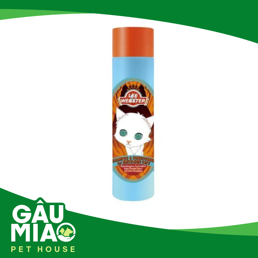Lee&Webster Dầu gội và xả mèo lông trắng - 280g