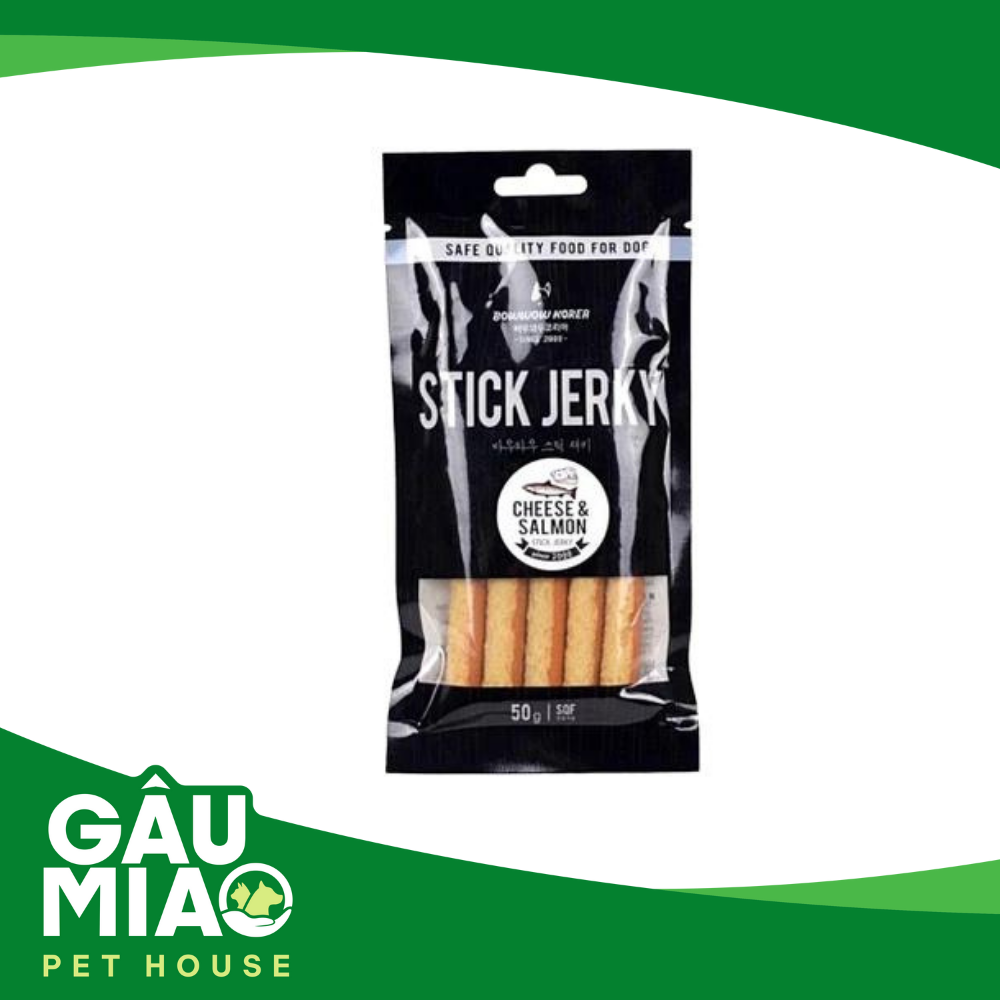 Bowwow Phô mai & Cá hồi que cho chó 50g
