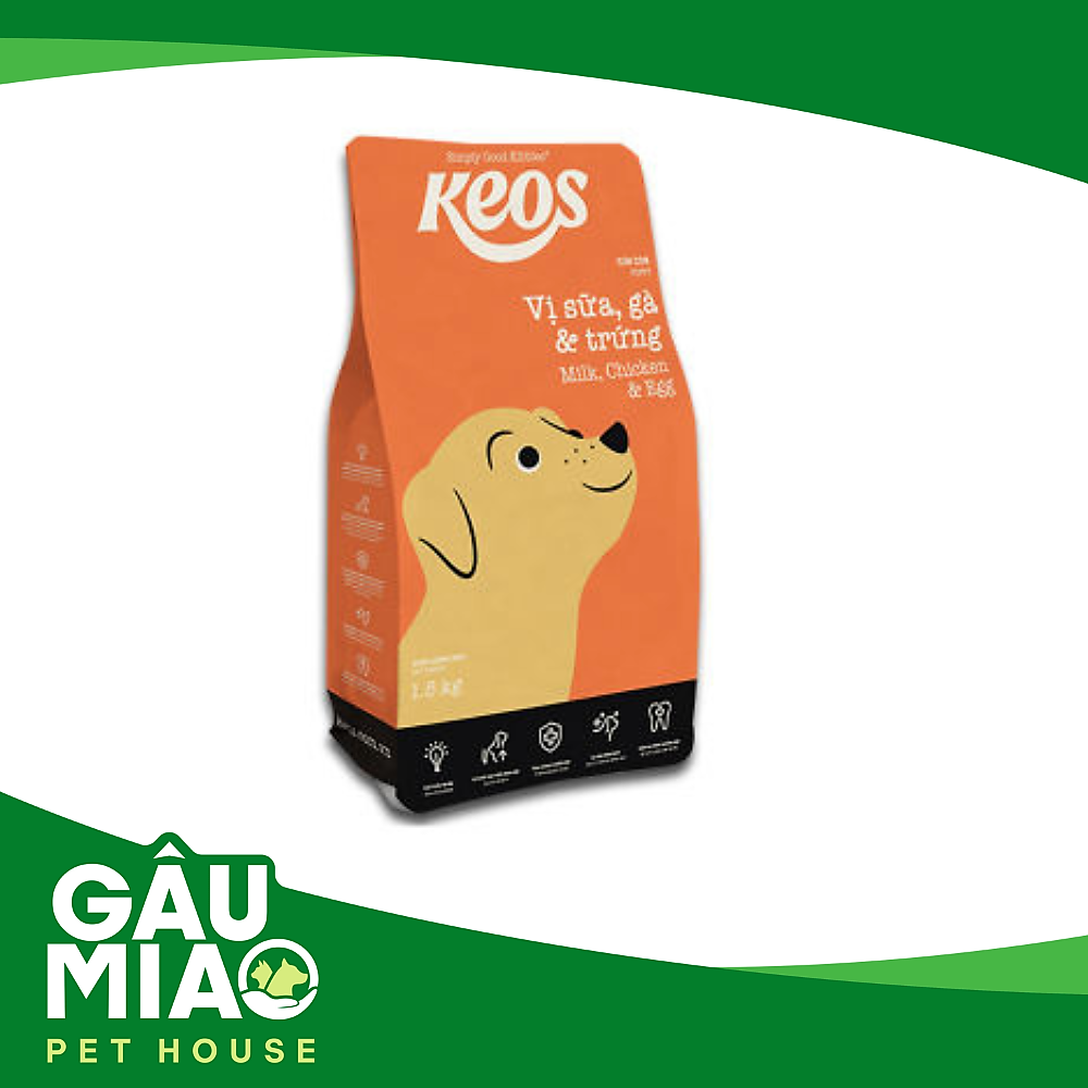 KEOS Thức ăn chó con vị Sữa, gà & trứng