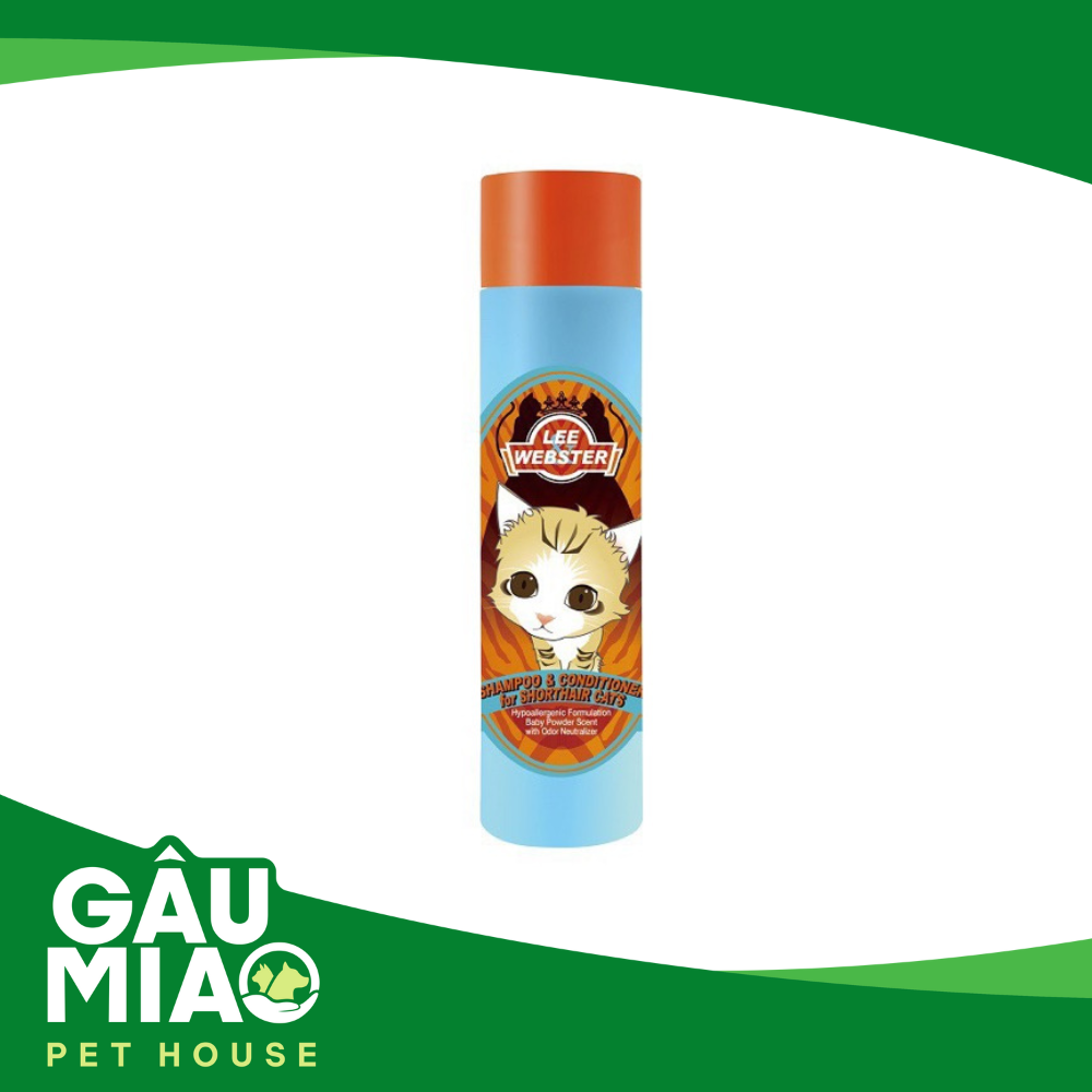 Lee&Webster Dầu gội và xả mèo lông ngắn 280g
