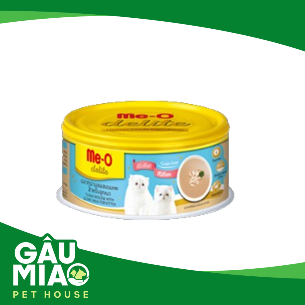 Me-O Pate Delite lon 80g - Cá ngừ & Sữa dê cho Mèo con
