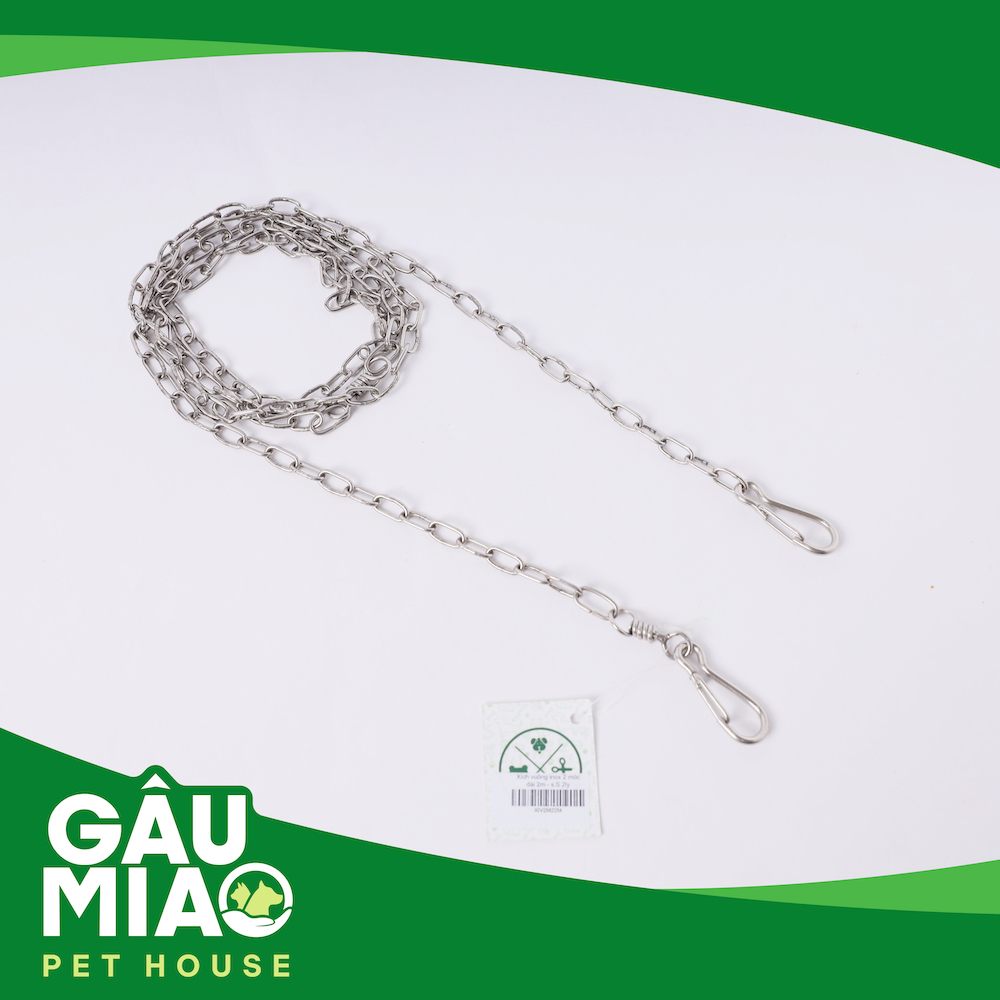 Xích vuông inox 2 móc dài 2m