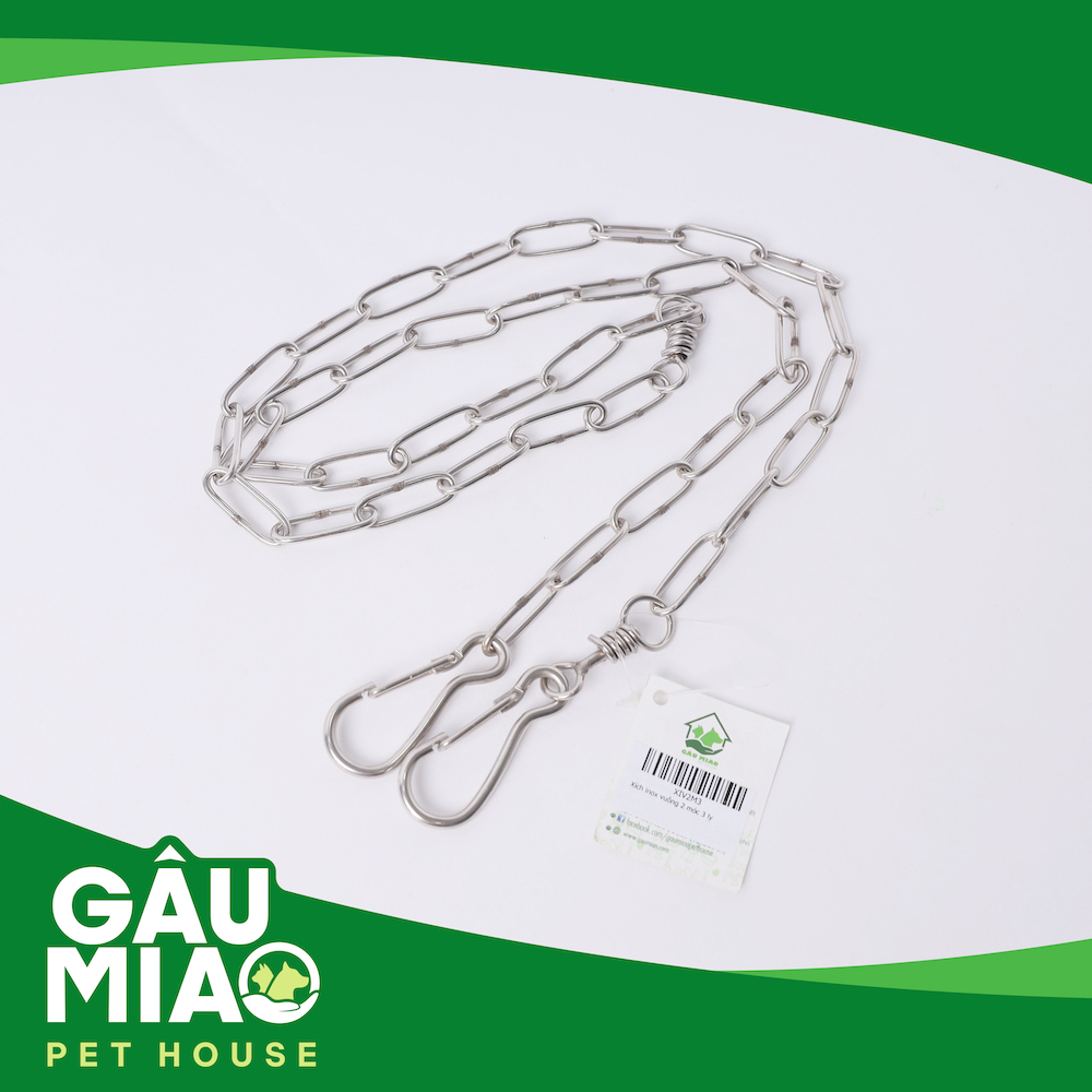 Xích vuông inox 2 móc dài 1.5m