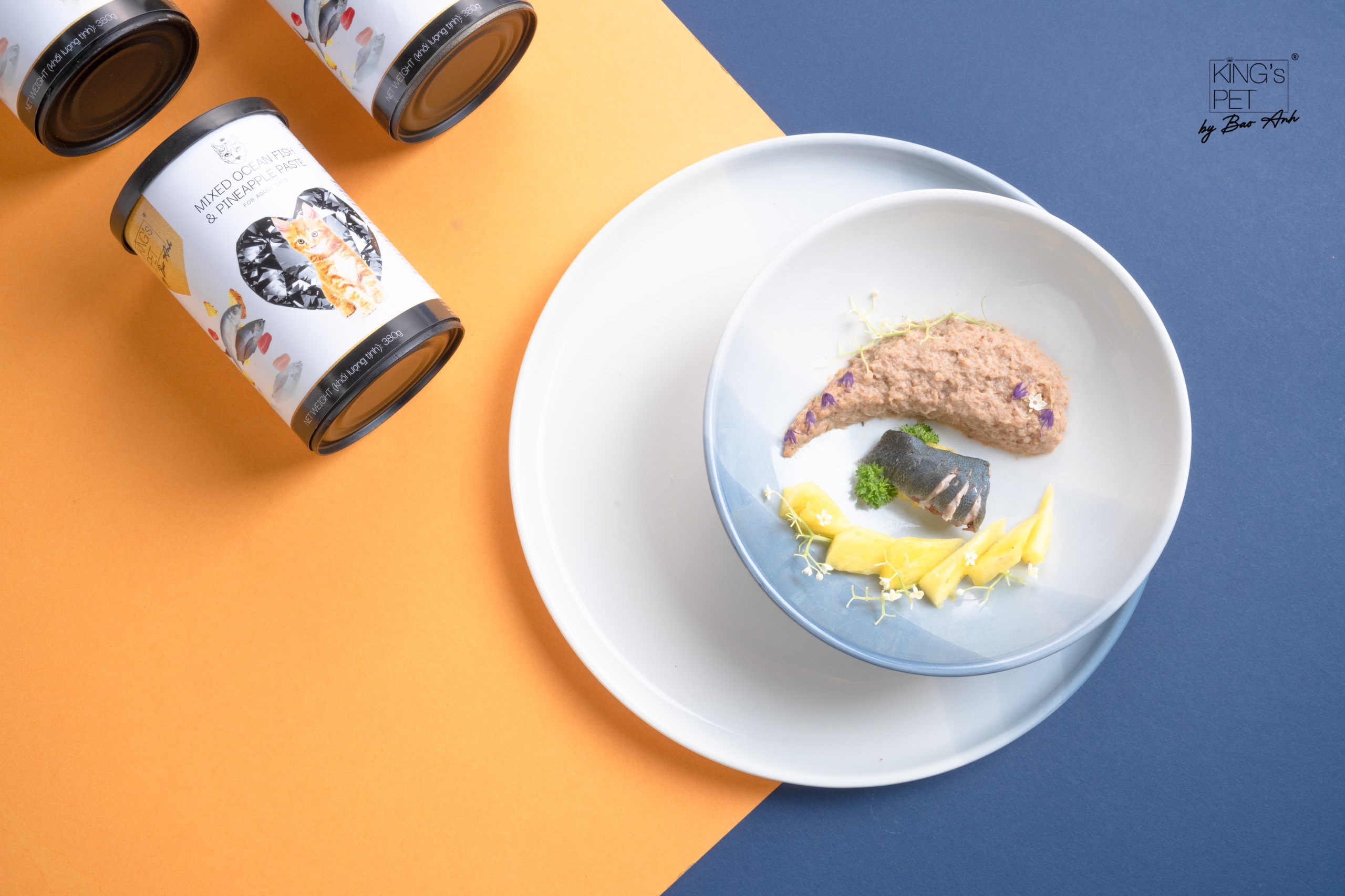 King's Pet Pate Hỗn hợp cá + Thơm (Mèo) 380g