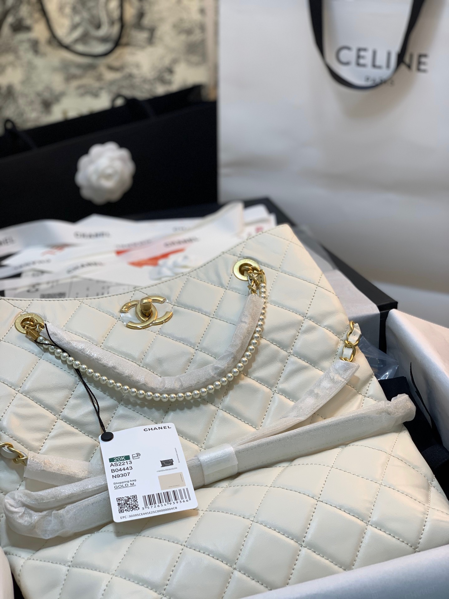 CC White Leather Bag