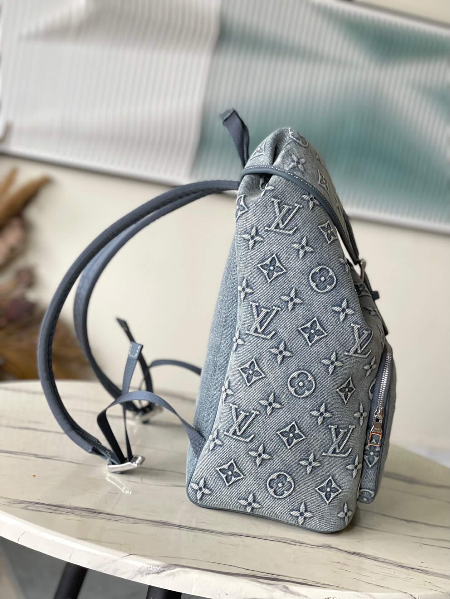 LOUIV Men Backpack Denim