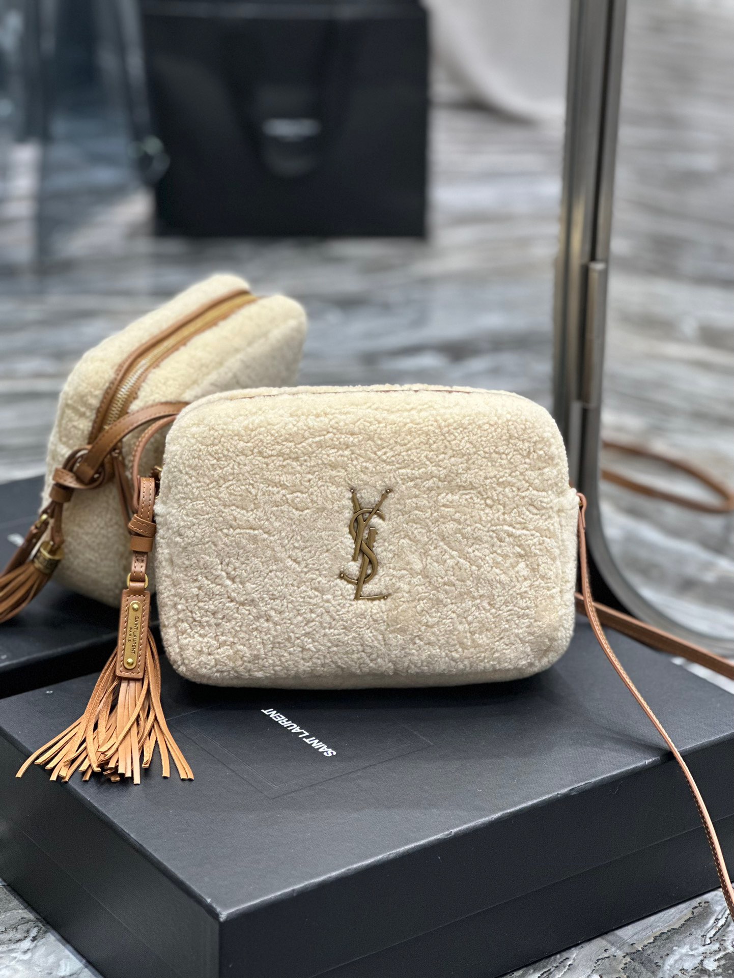 YSL Loulou Camera Fur