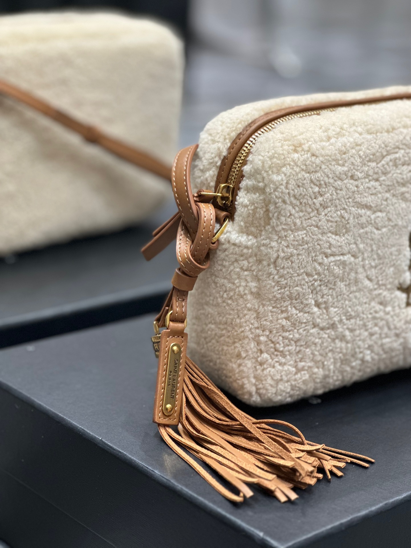 YSL Loulou Camera Fur