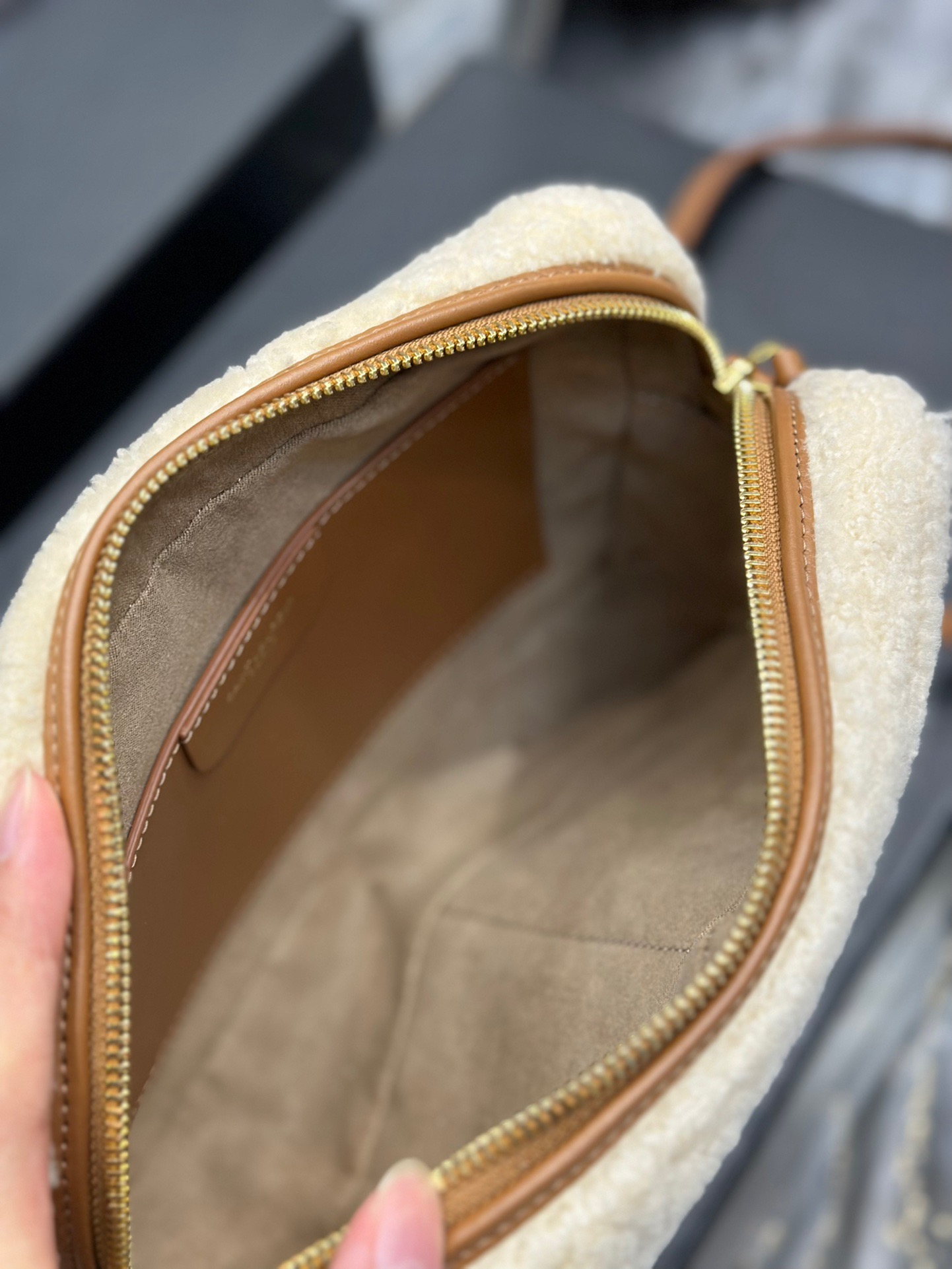 YSL Loulou Camera Fur