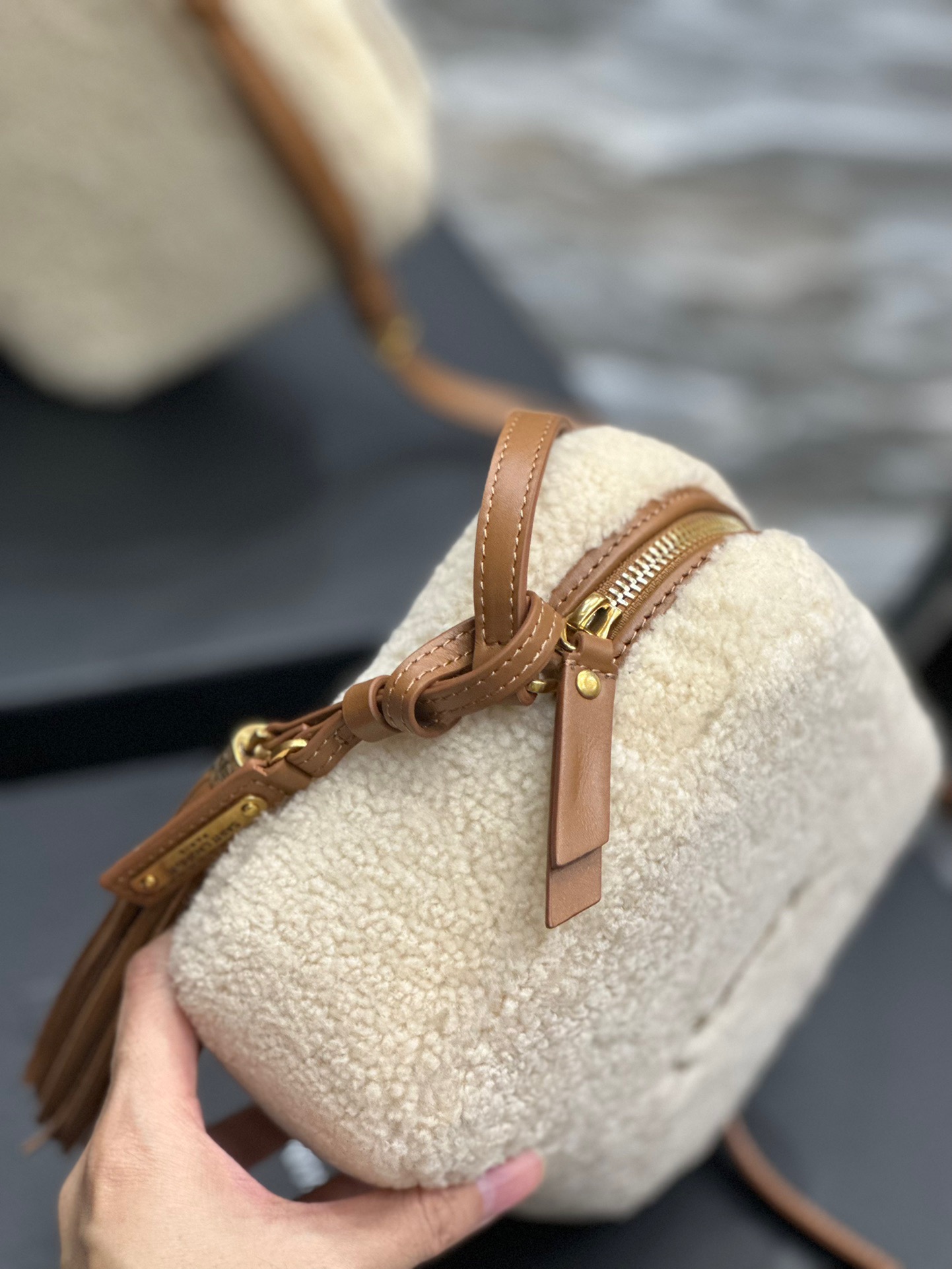YSL Loulou Camera Fur
