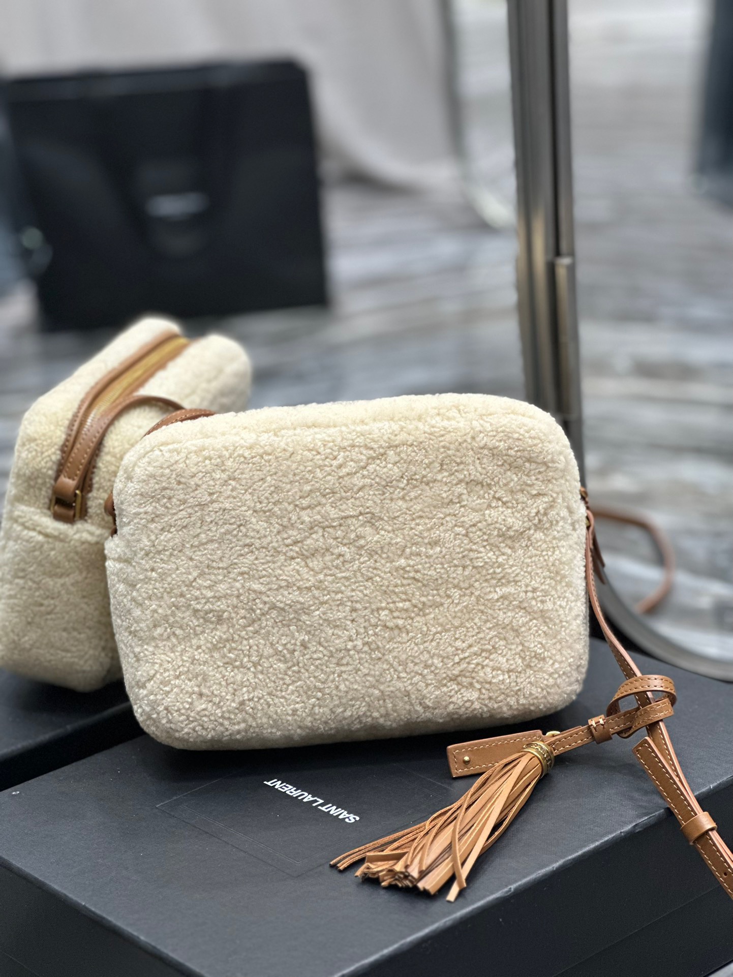 YSL Loulou Camera Fur