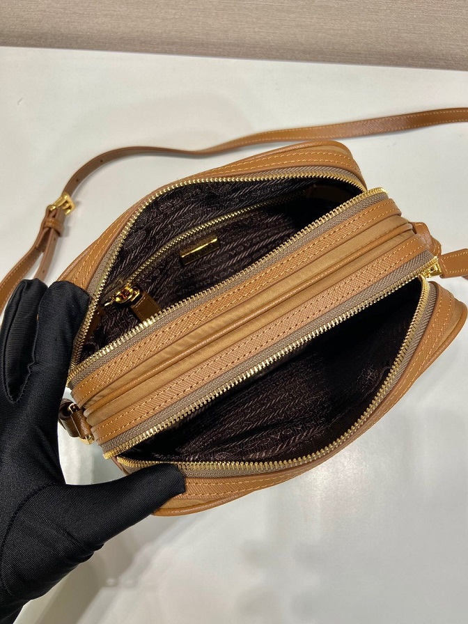 PR Saffiano Double Zipper Crossbody