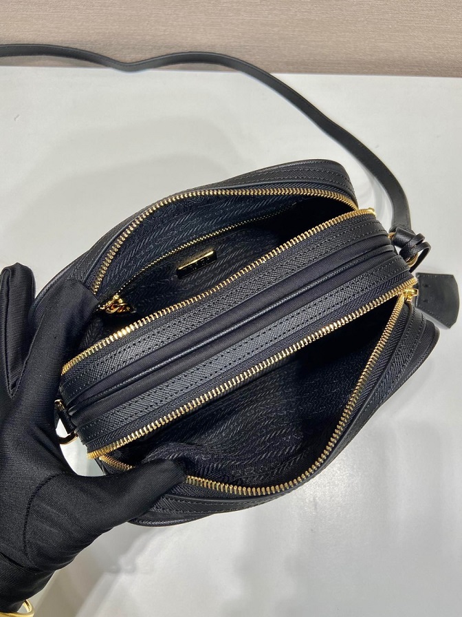 PR Saffiano Double Zipper Crossbody