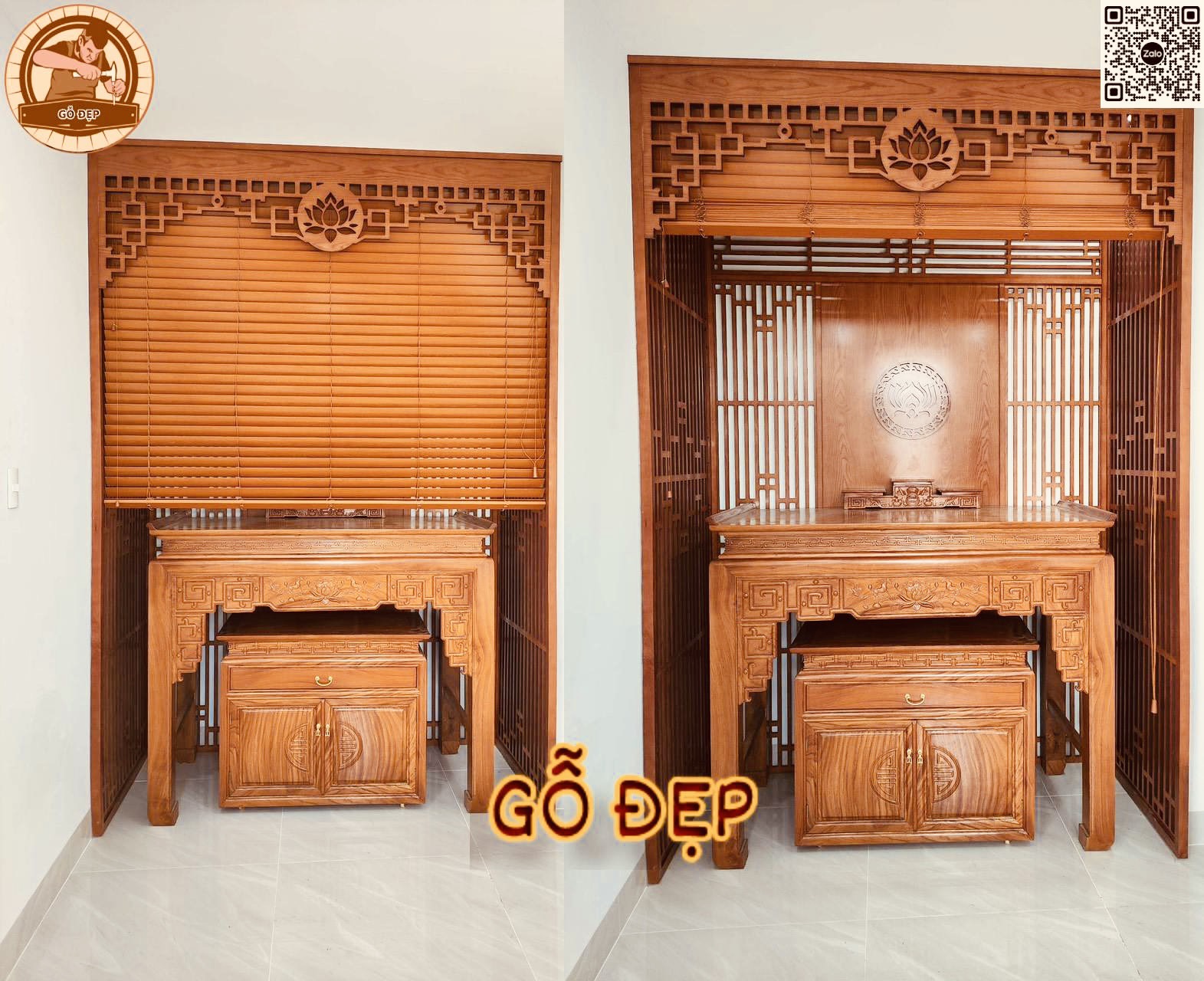 Bàn thờ gỗ gõ hiện đại BT 08 