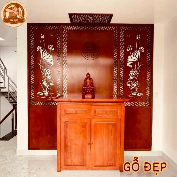 Thiết kế tủ thờ của Xưởng Gỗ Đẹp mang nét truyền thống, tôn vinh văn hóa tâm linh của dân tộc