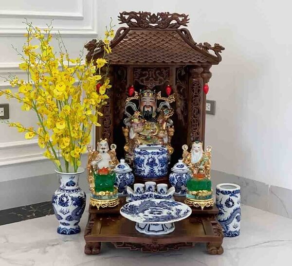 Bàn Thờ Thần Tài - Ông Địa với thiết kế tinh tế, tỉ mỉ