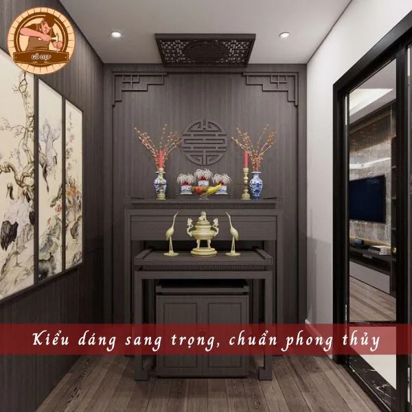 Bàn thờ gia tiên đứng đẹp hiện đại với nhiều mẫu mã thiết kế và chất liệu khác nhau