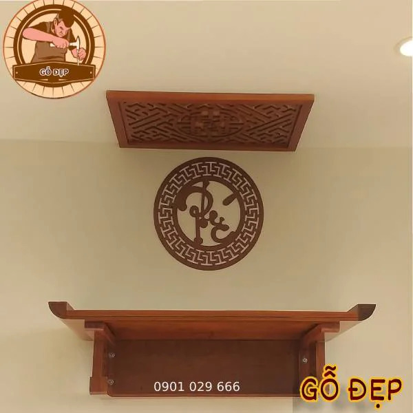 Bàn thờ treo tường gỗ gõ 