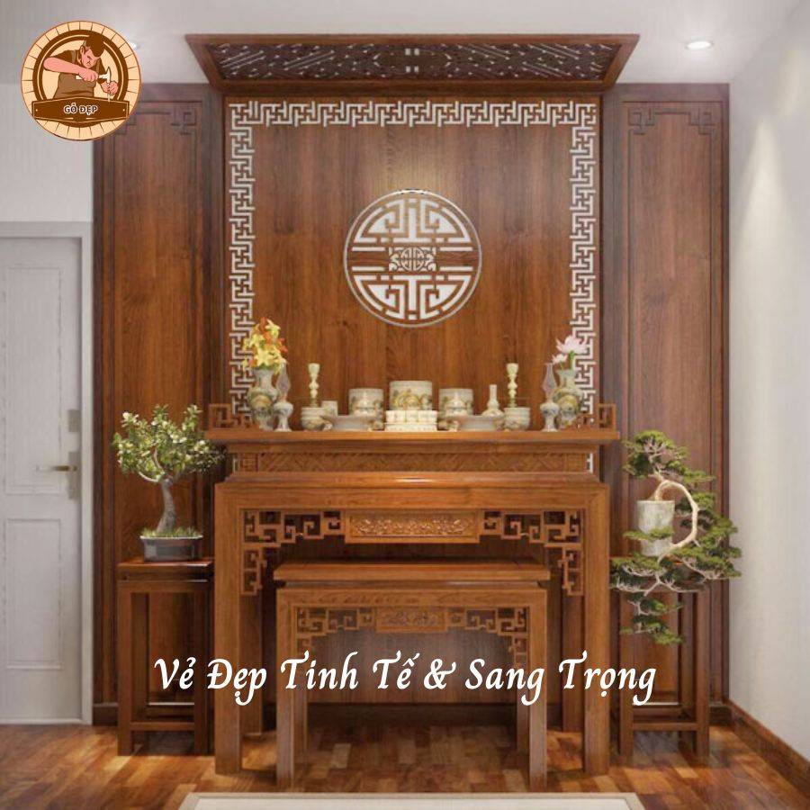 Bàn thờ Phật quan âm tâm linh mang vẻ đẹp tinh tế