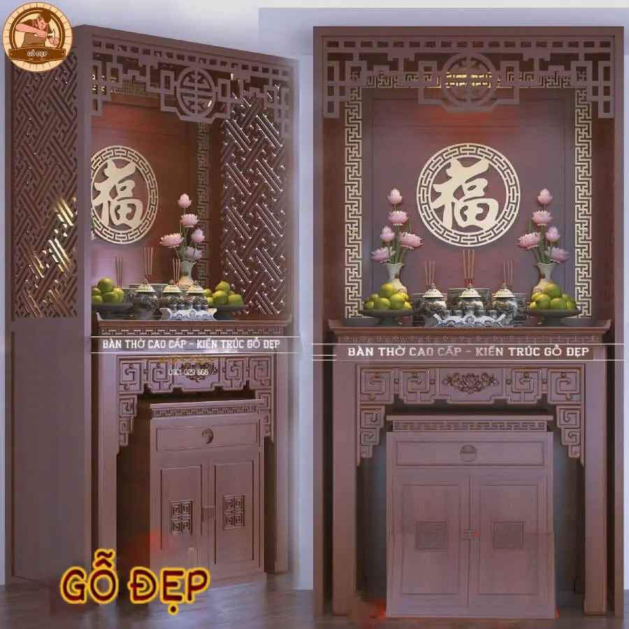 BÀN THỜ TRIỆN SEN BT808 MẪU BÀN THỜ CHUNG CƯ