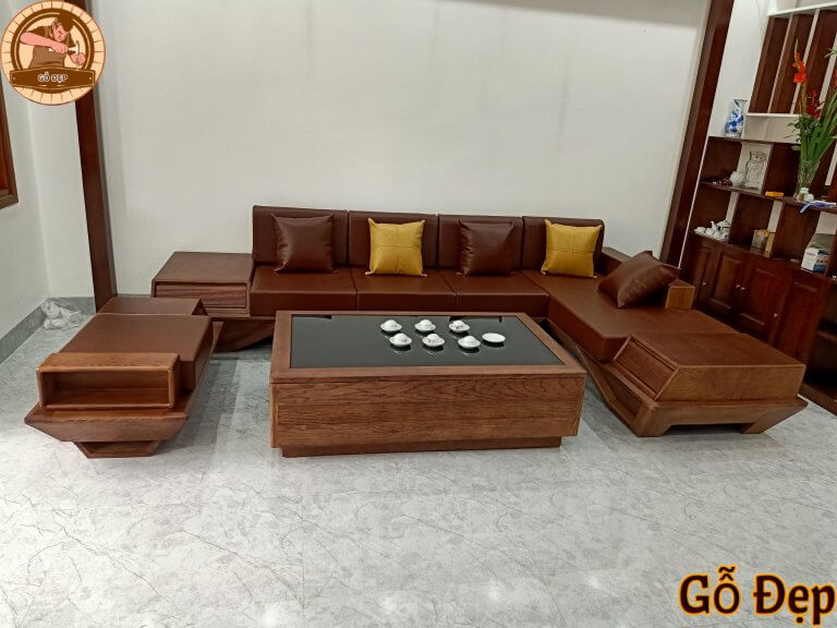 Bộ Ghế Sofa Gỗ Óc Chó Cao Cấp - SF104