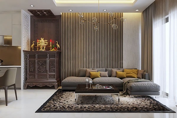 Bàn thờ đứng vô cùng phù hợp với các căn hộ chung cư