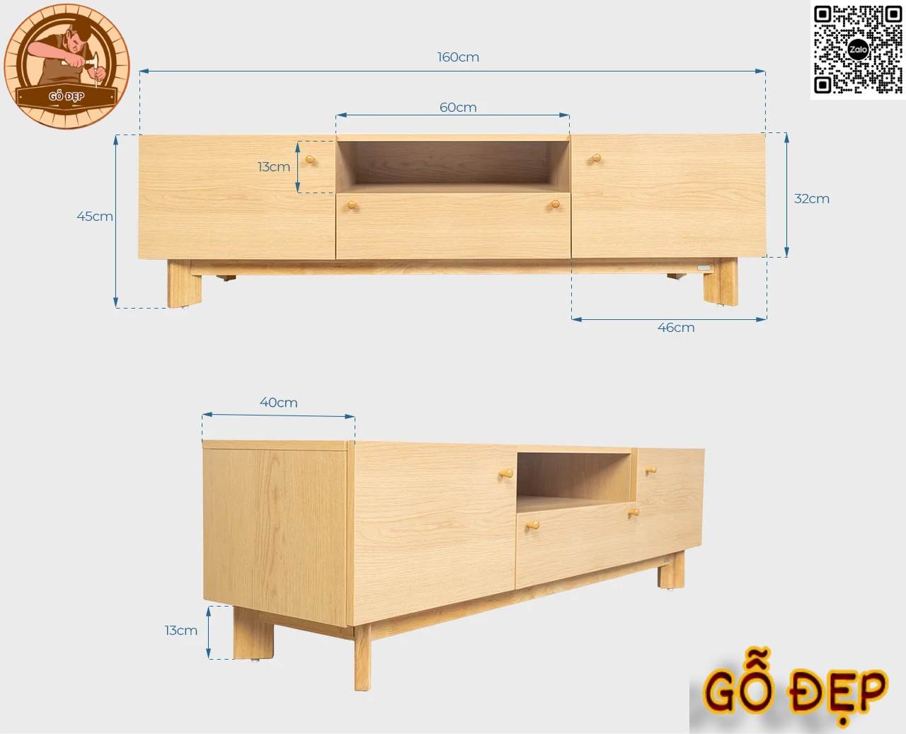 Kệ Tivi KT06 kích thước chuẩn