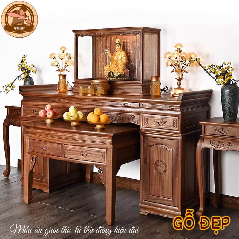 Mẫu án gian thờ, tủ thờ đứng hiện đại