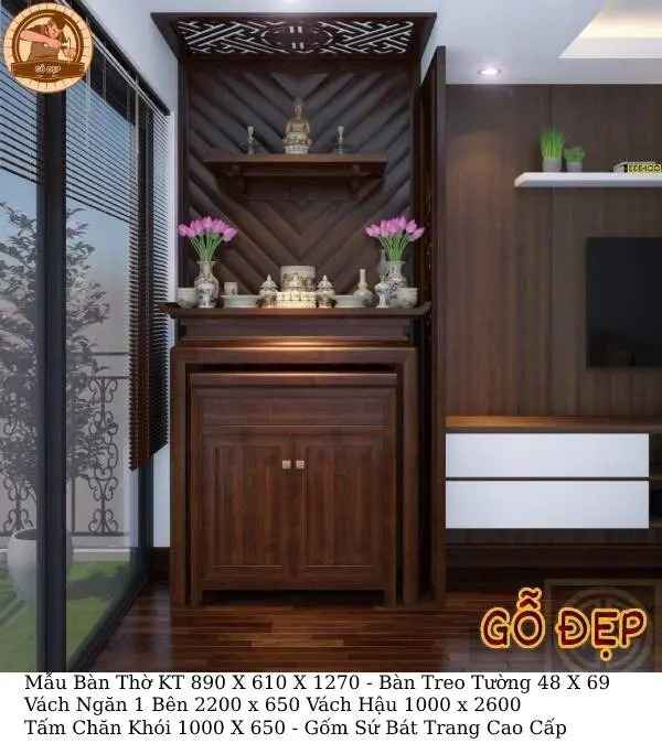 Không đặt bàn thờ chung cư nhỏ hiện đại ở gần phòng bếp