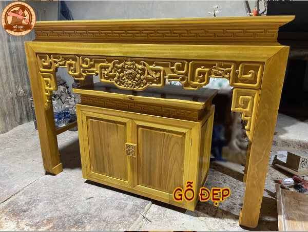 Án gian thờ đẹp gỗ mít kích thước phong thuỷ 