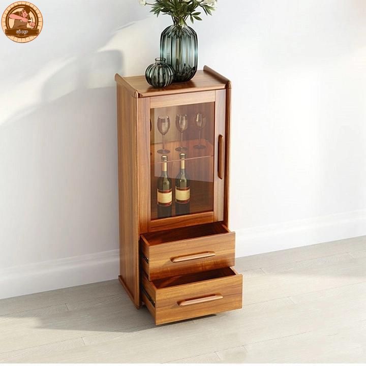Tủ rượu gỗ mini thiết kế đơn giản, tinh tế 
