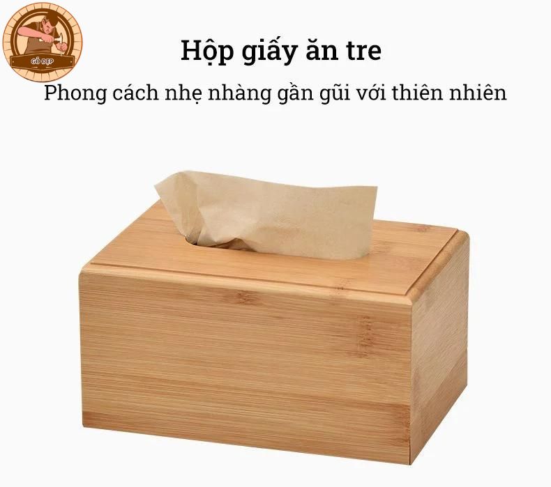 Hộp gỗ đựng giấy ăn đẹp hiện đại